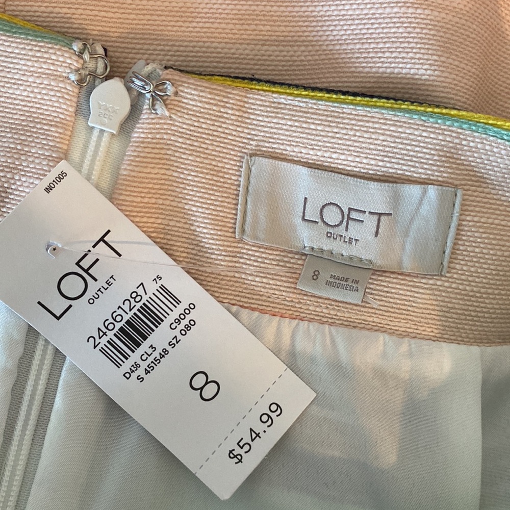 Loft multicolored a-line striped mini skirt - Picture 5 of 6